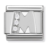 Nomination Composable Classic Link 330301/13 Letter M with CZ in 925 Silver